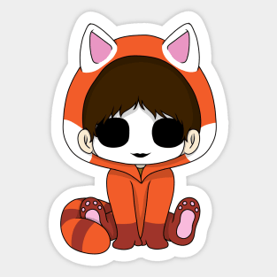 creepypasta red panda (masky) Sticker